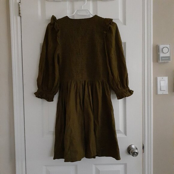 Madewell Women's Olive Green Flannel Lucie Mini Dress XS - Picture 5 of 16